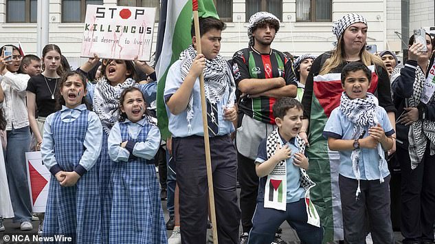 The event was organised by High Schoolers for Palestine and University of Sydney group Students for Palestine. Similar events are also being held in Wollongong and Byron Bay