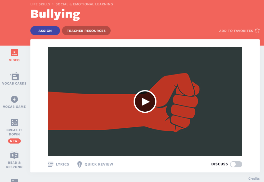 Bullying video lesson