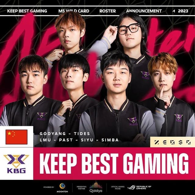 KeepBest Gaming zal China vertegenwoordigen in de komende M5 Wildcard.