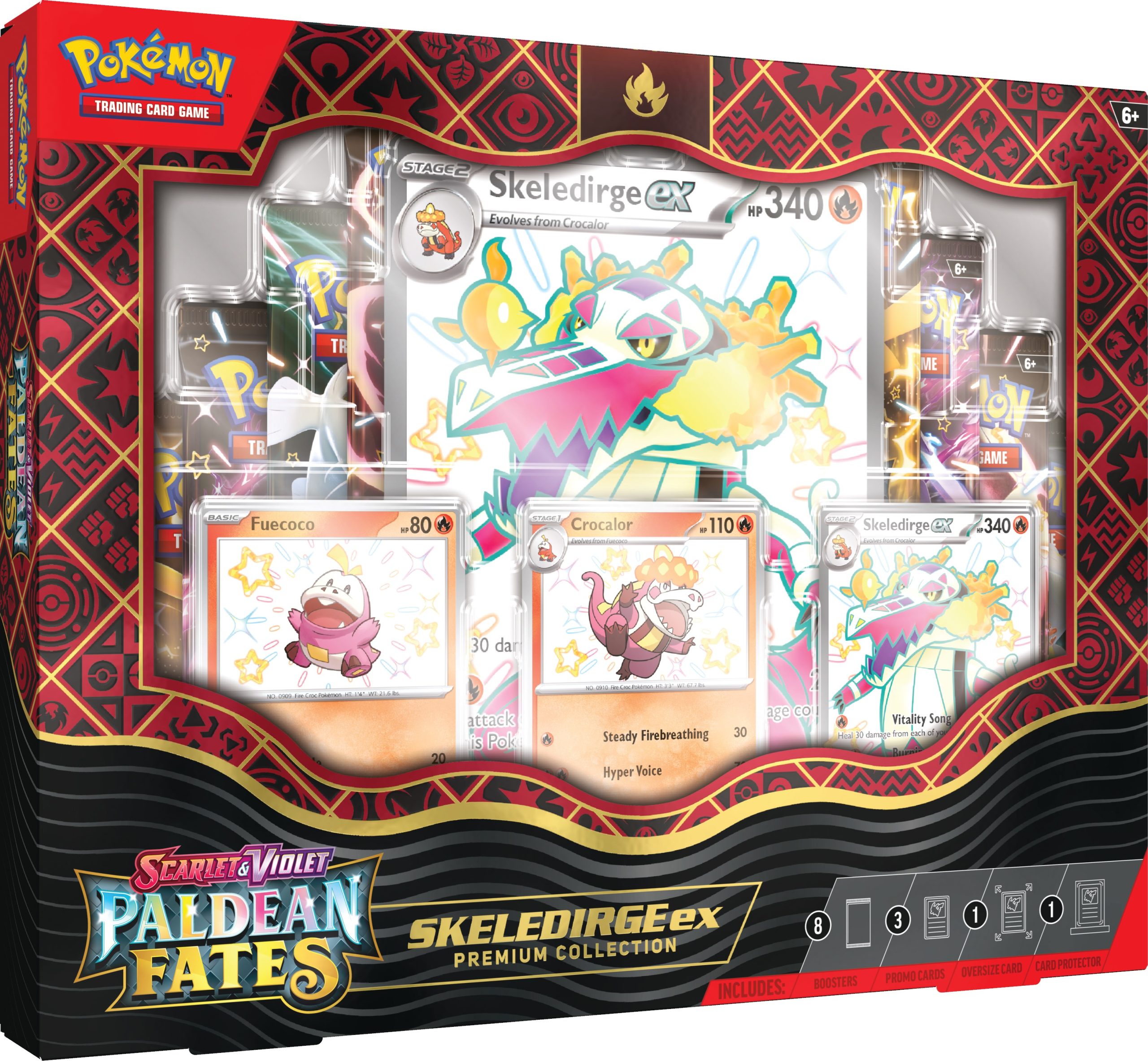 Pokémon TCG Violet Écarlate%E2%80%94Paldean Fates Premium Collection Skeledirge png jpgcopie à l'échelle