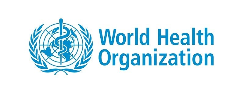Logotipo do globo da OMS com as palavras "Organização Mundial da Saúde"
