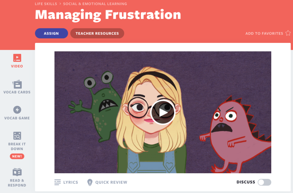 Managing frustration video lesson