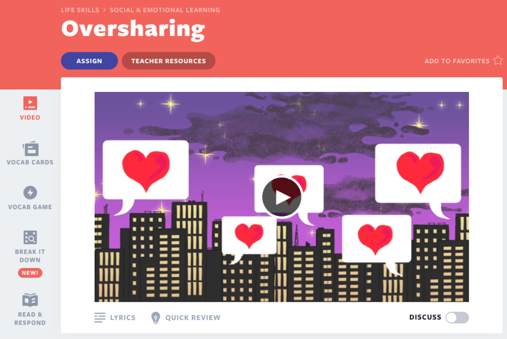 Oversharing video lesson