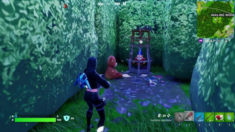 Wailing Woods-kabouter in Fortnite