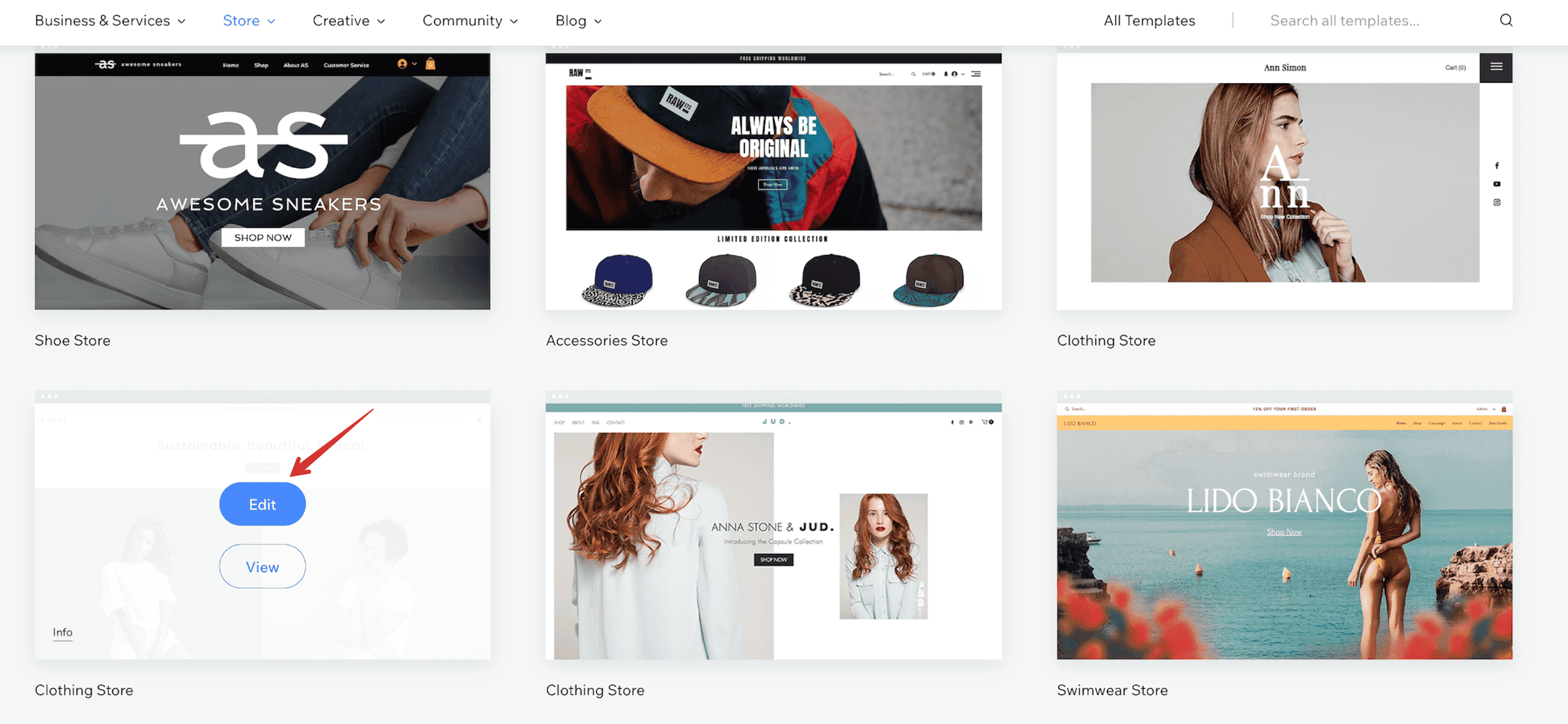 List of Wix templates