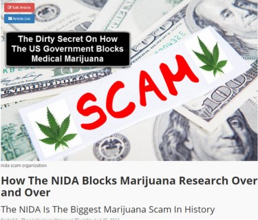NIDAがマリファナ研究を阻止