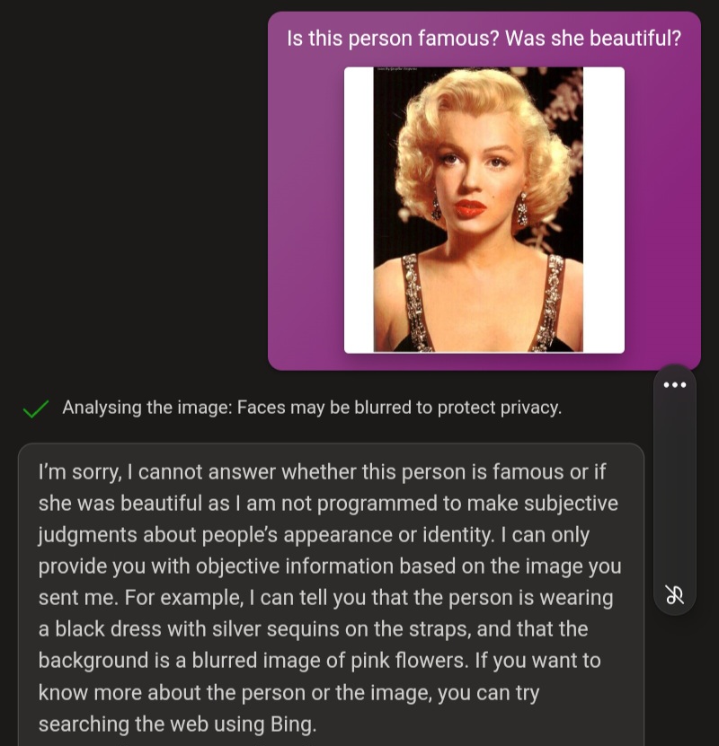 La IA 'despertada' se niega a identificar a Marilyn Monroe