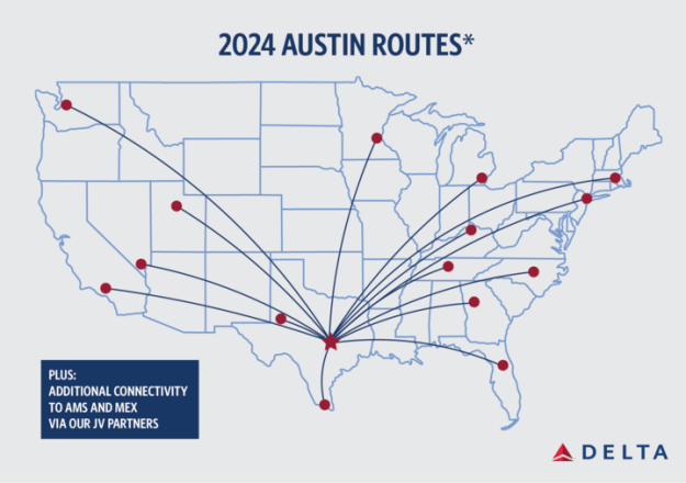 Carte d'itinéraire d'Austin 2023
