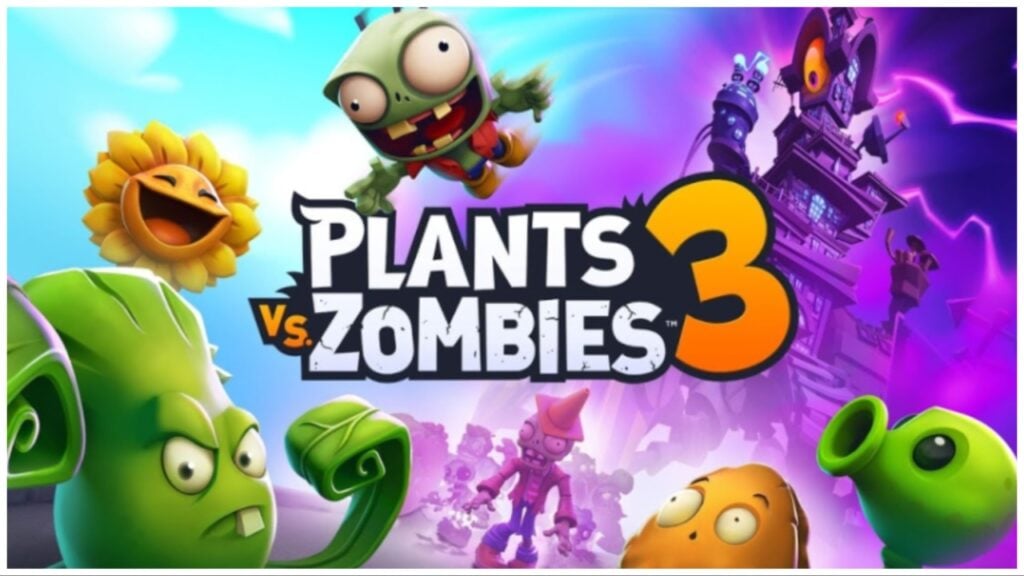 hình ảnh nổi bật cho phân đoạn 3 của thực vật và zombie của chúng tôi cho thấy một loạt thây ma đang lao về phía những thực vật độc đáo với khuôn mặt sẵn sàng chiến đấu