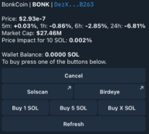 Foto voor het artikel - BONKbot Telegram Botgids: snelste manier om Solana-munten te kopen en verkopen
