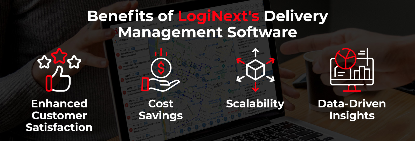 فوائد برنامج إدارة التسليم الخاص بـ LogiNext