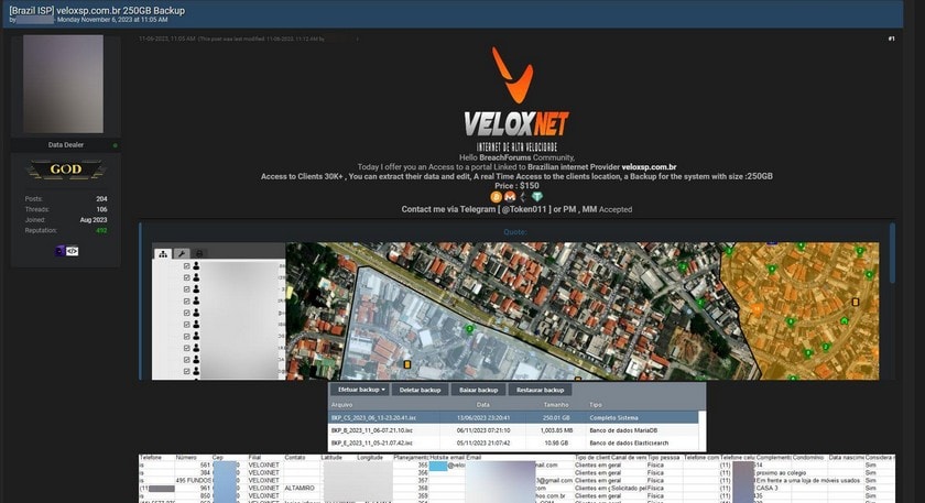 Un pirate informatique vend l'accès aux données clients des FAI brésiliens
