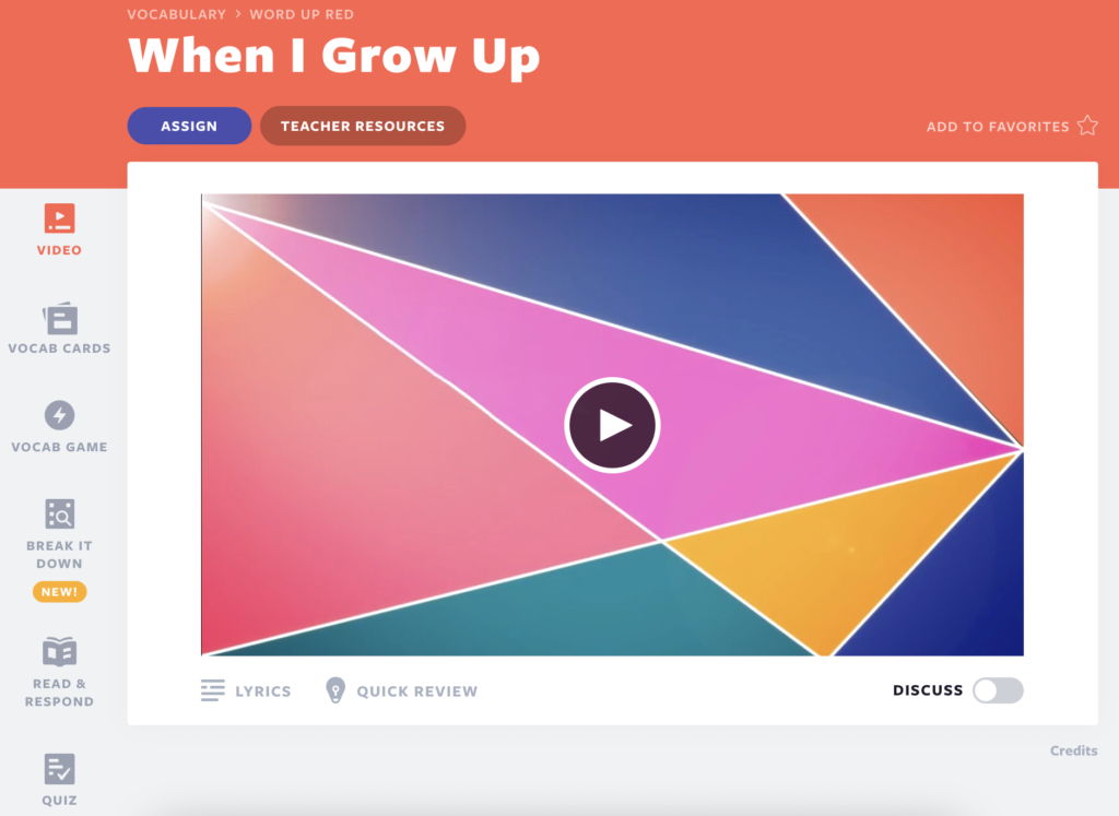 When I Grow Up Grade 3 Word Up Red vocabulary video lesson to teach students about motivation, goal setting, and future careers