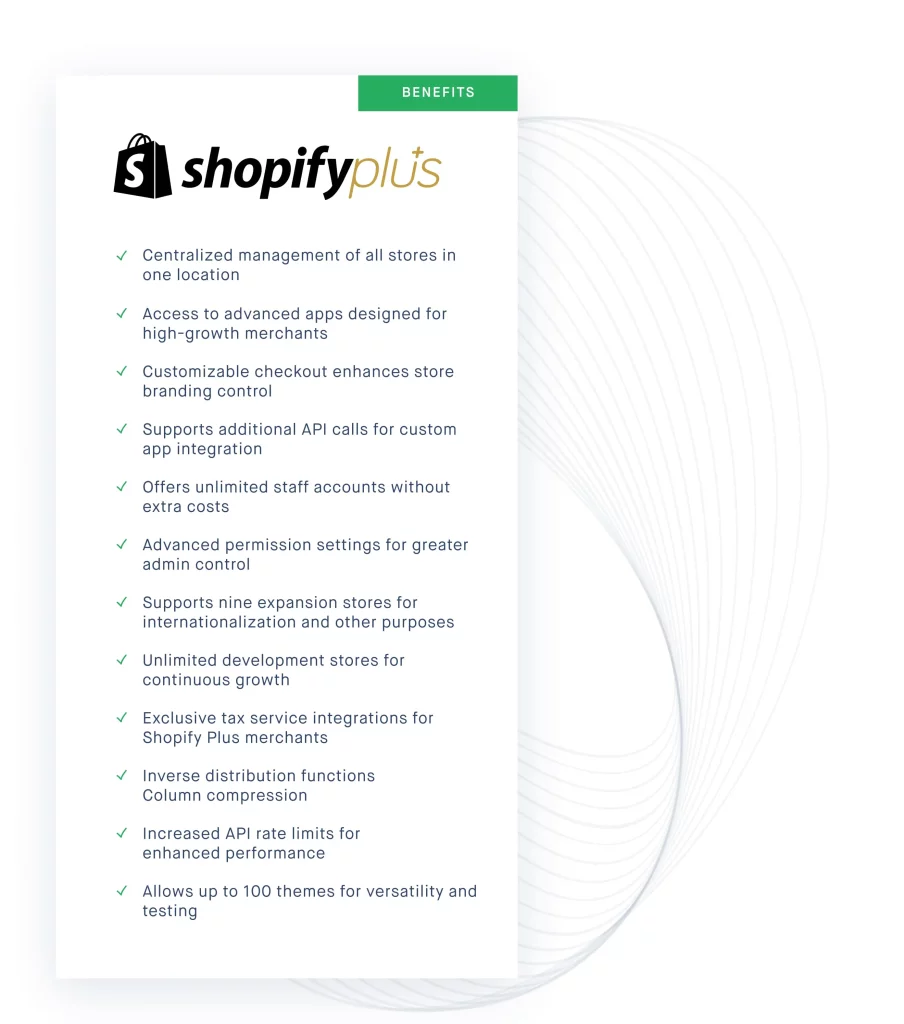 Shopify plus benefits