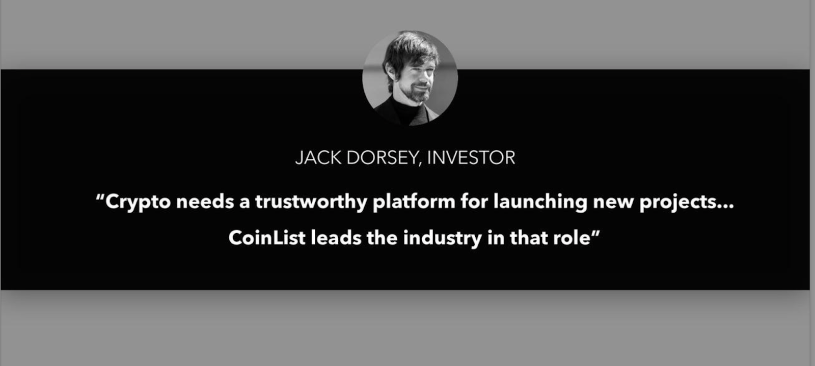 Diapositiva de la plataforma de presentación de Coinlist