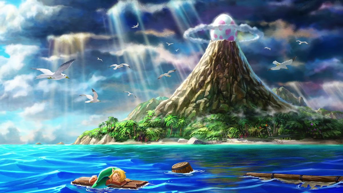 The Legend of Zelda: Link's Awakening (2019) - obra de arte de la isla montañosa