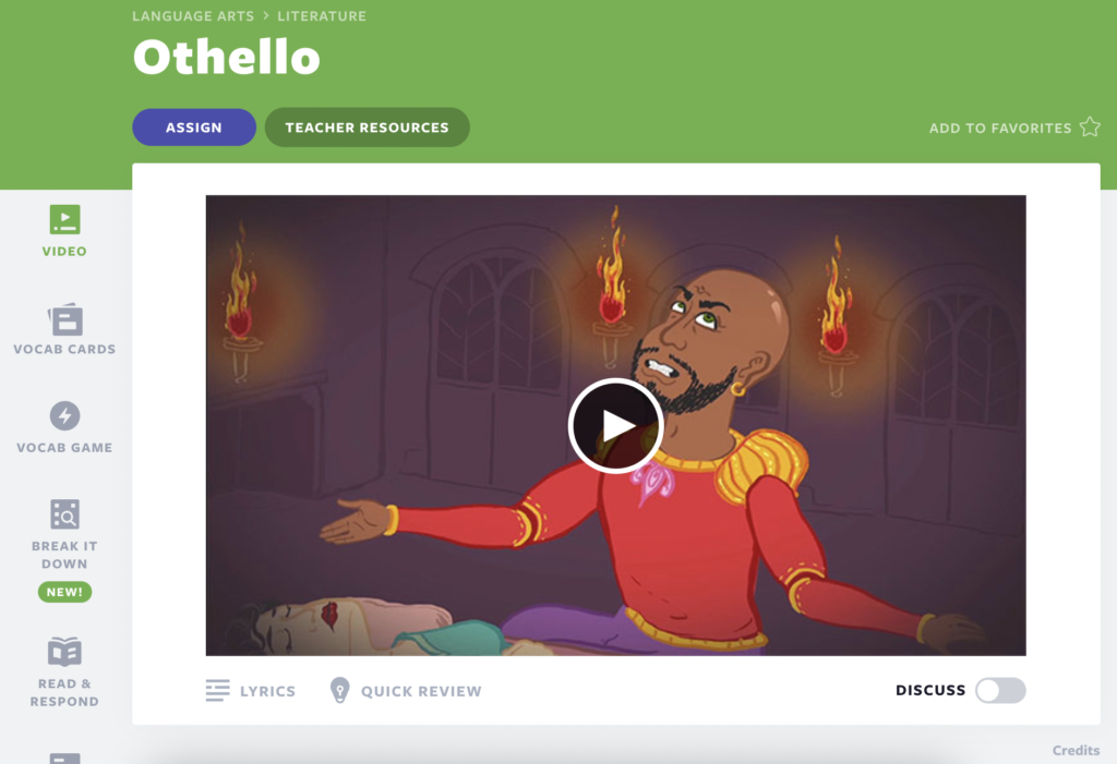 Bìa bài học video giáo dục Othello