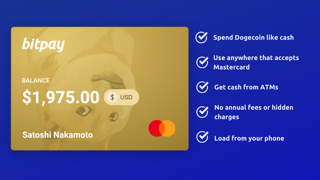 Sử dụng Dogecoin như tiền mặt với thẻ BitPay