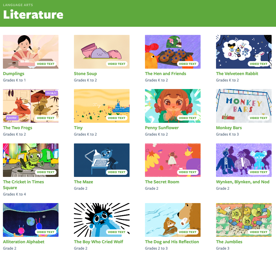 Literature Flocabulary video lesson library