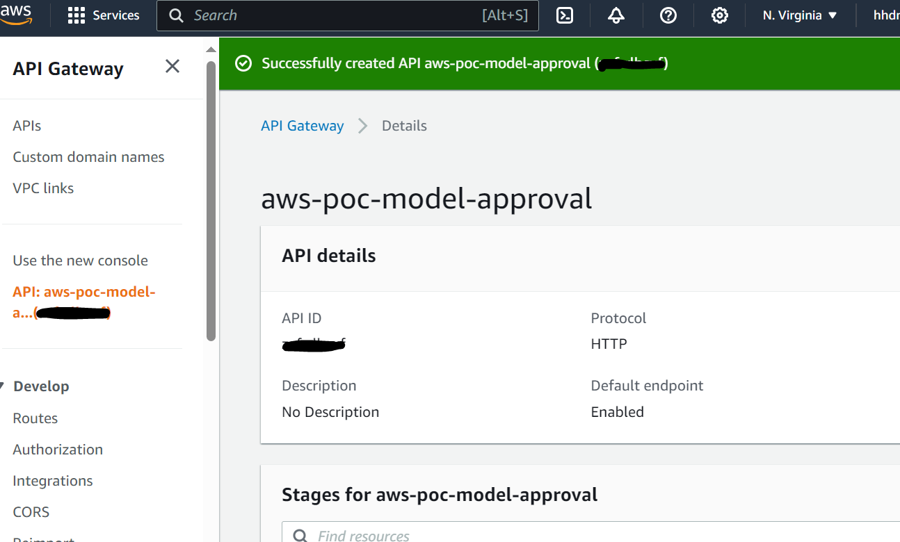 Aprobación del modelo API Gateway