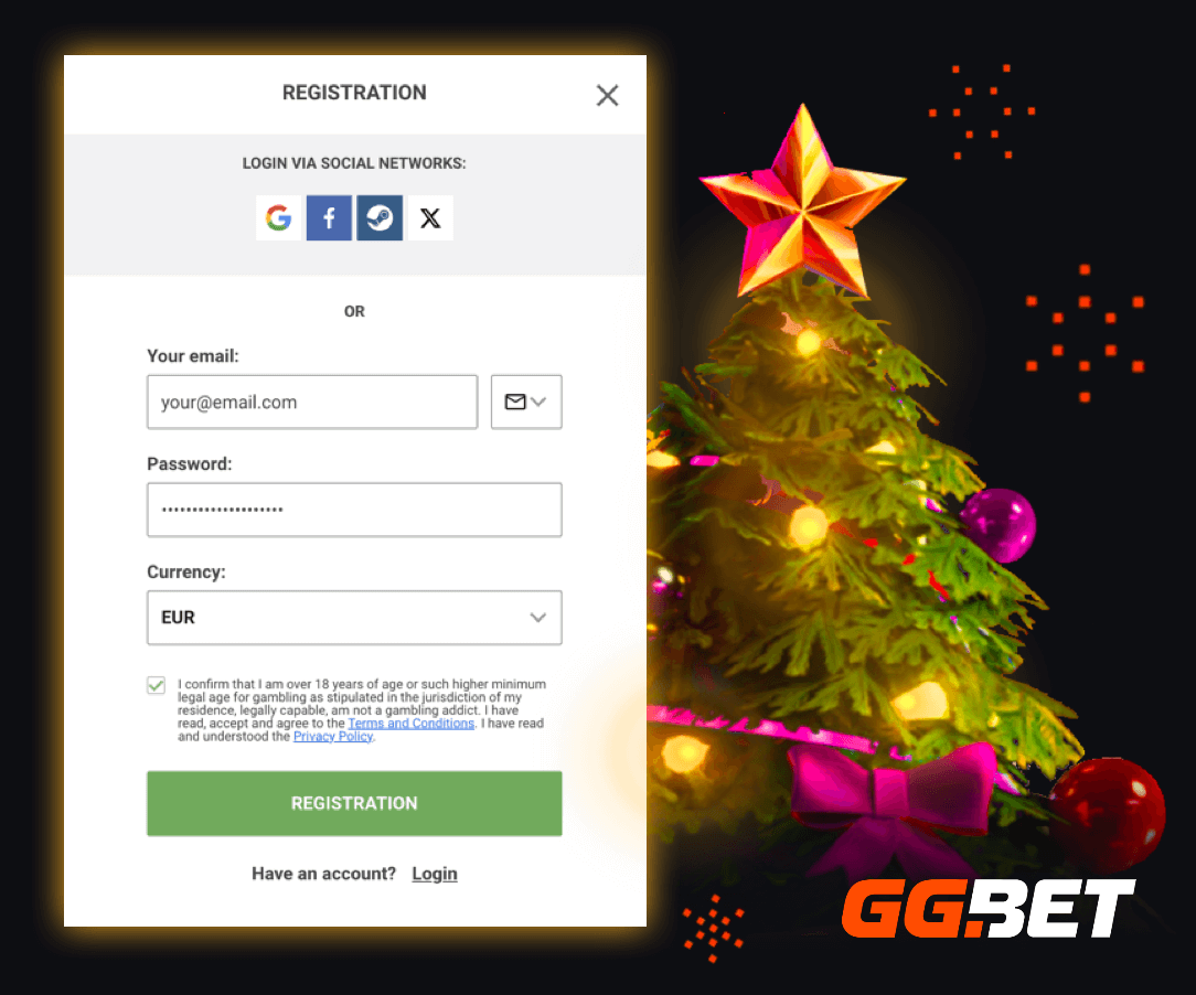 قم بالتسجيل للحصول على مكافآت GG.bet