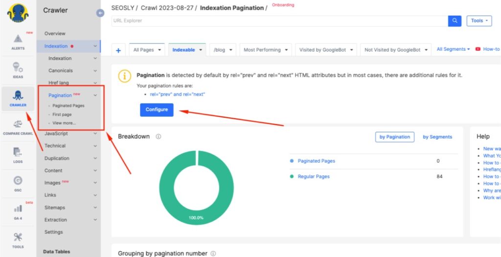 SEO pagination in JetOctopus