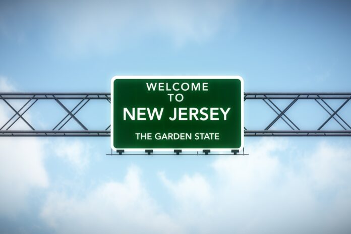 Nouveau, Jersey, États-Unis, État, Bienvenue, À, Autoroute, Route, Panneau
