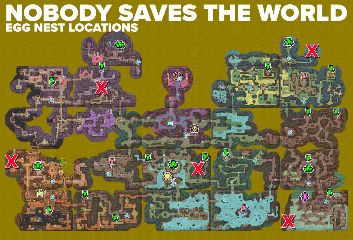 Nobody Saves the World nest locations