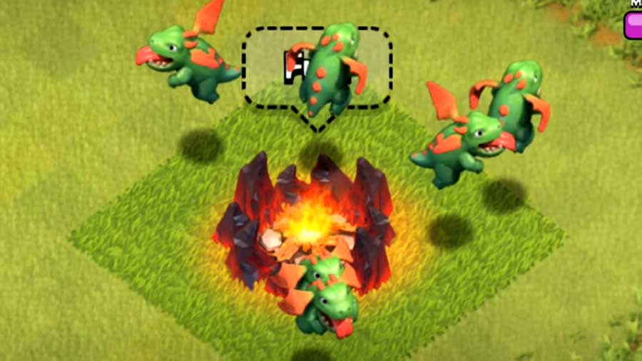 Clash of Clans Starting Screen with Baby Dragon