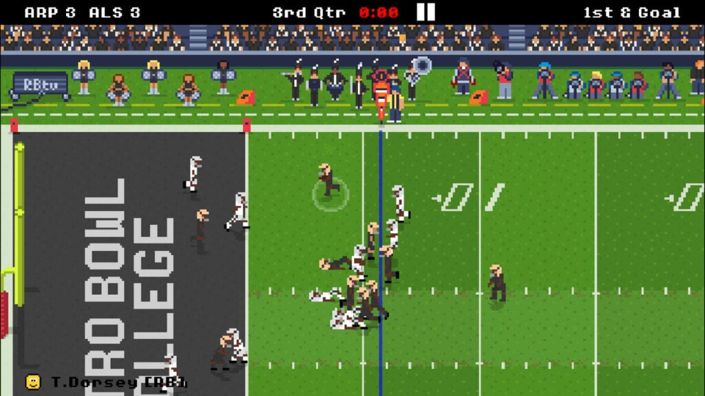 Imagen destacada de nuestras noticias sobre Retro Bowl College: Actualización importante, que muestra una captura de pantalla del juego.