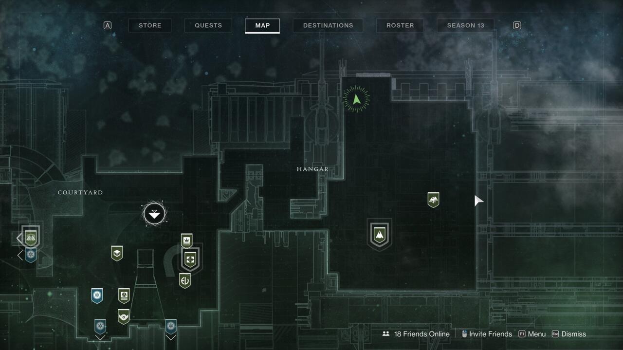 Xur's location inside the Tower.