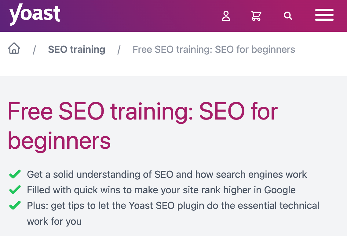 SEO for Beginners Training by Yoast