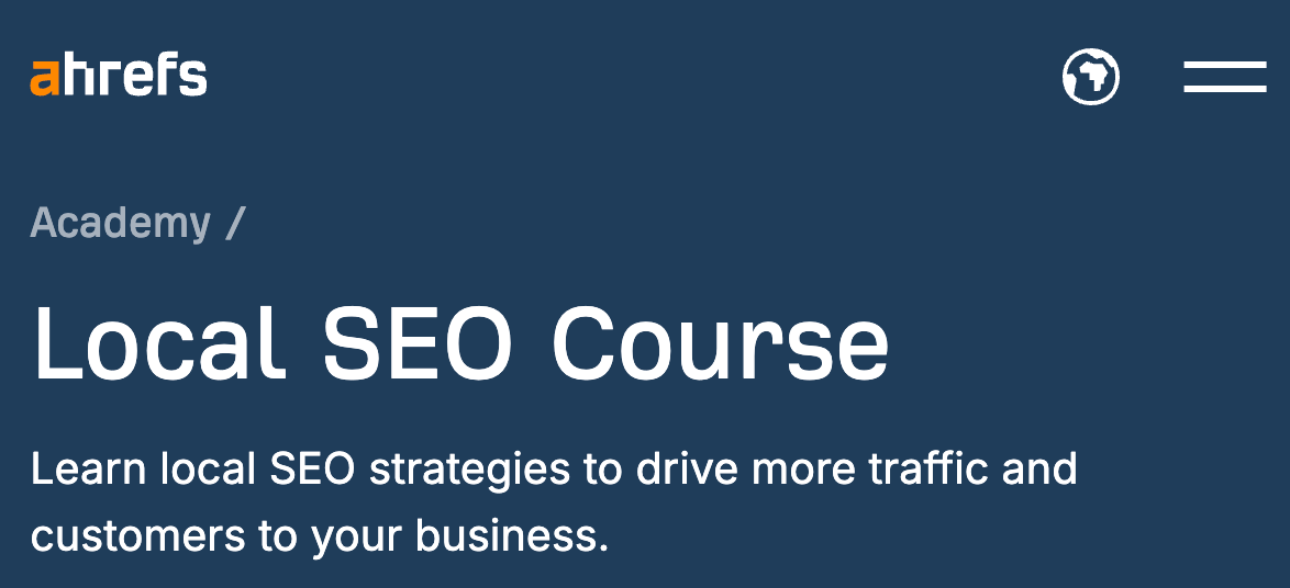 Local SEO Course by Ahrefs