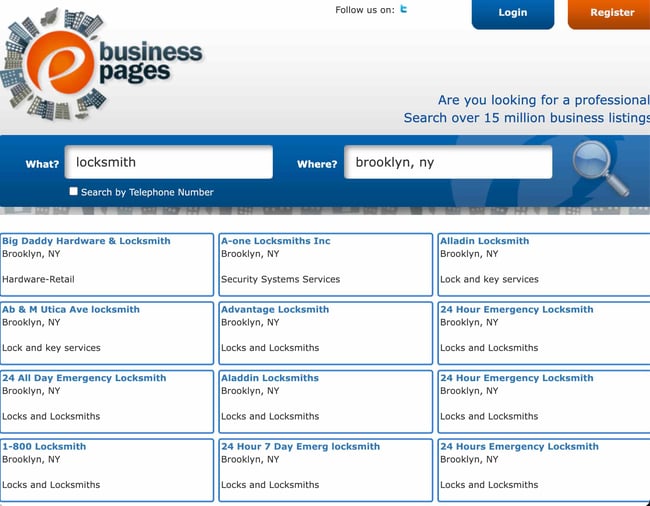 Annuaire d'entreprises en ligne : pages de commerce électronique