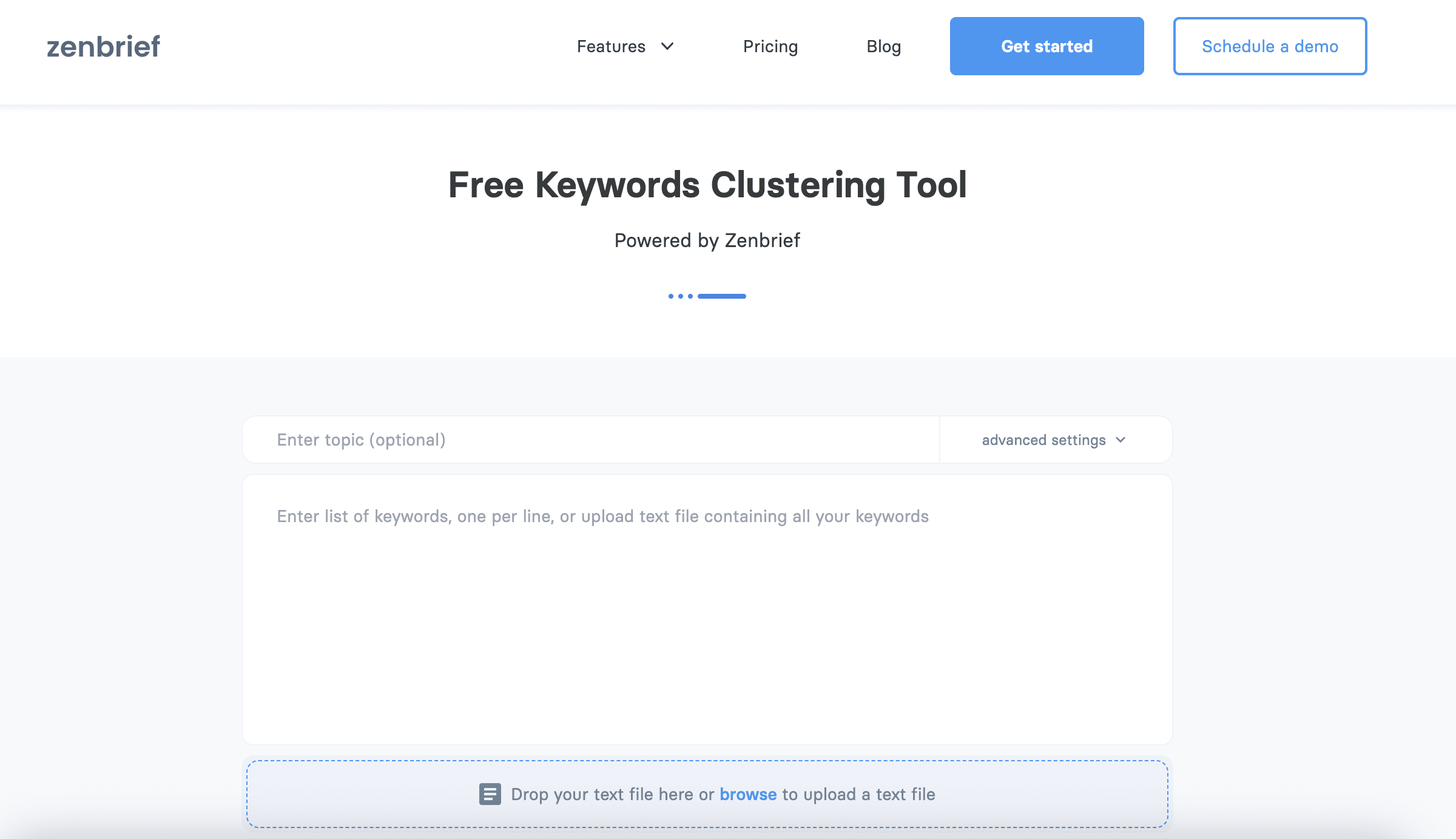 Zenbrief Keyword Clustering Tool