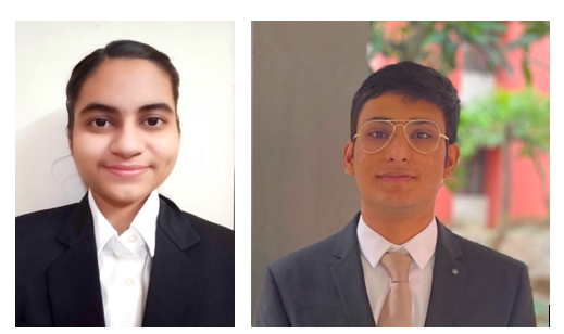 Imagens de SpicyIP Student Fellows (da esquerda) Tejaswini Kaushal e Yogesh Byadwal