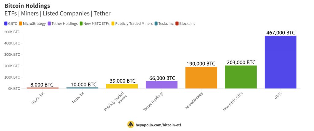 biểu đồ nắm giữ bitcoin được cập nhật