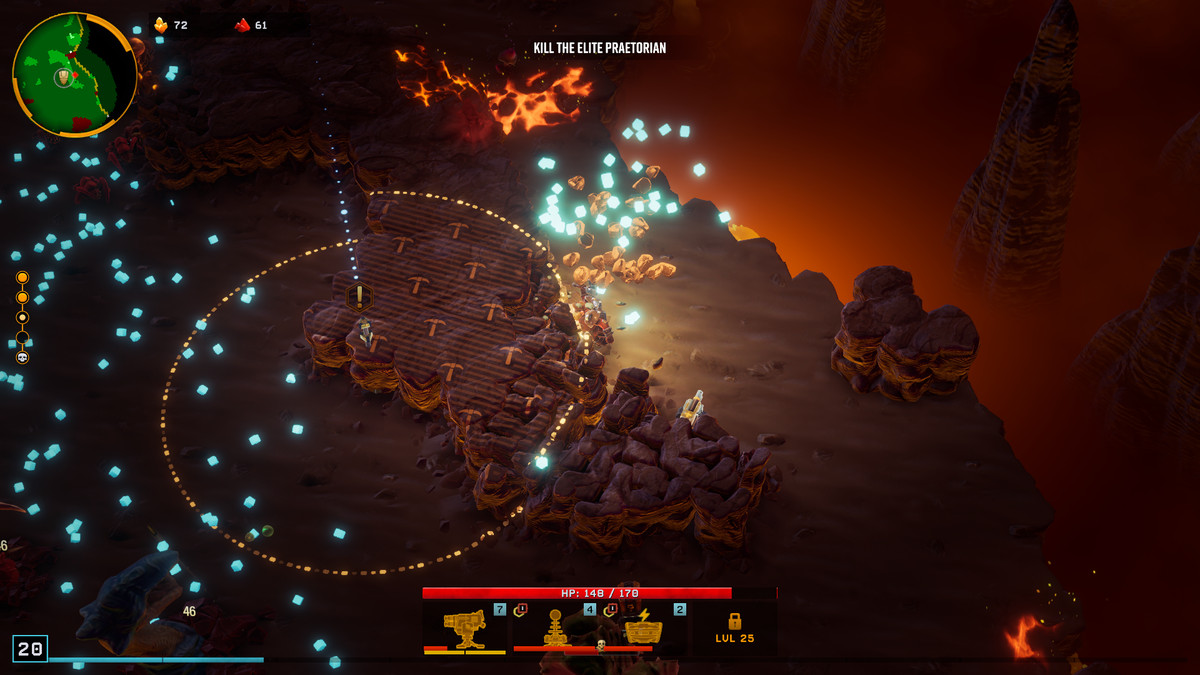 Một người chơi tiêu diệt được Đèn hiệu Cung cấp trong Deep Rock Galactic: Survivor