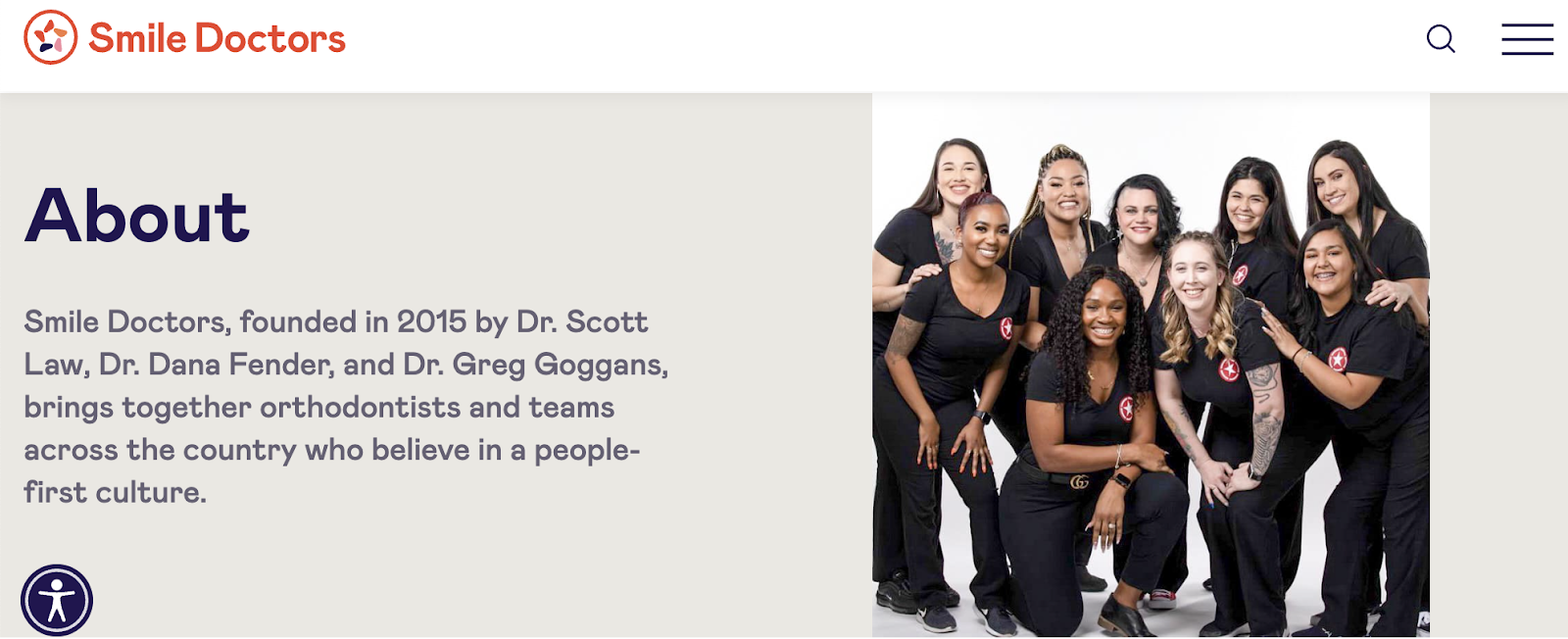 campagnes de marketing dentaire, page d'accueil de Smile Doctors