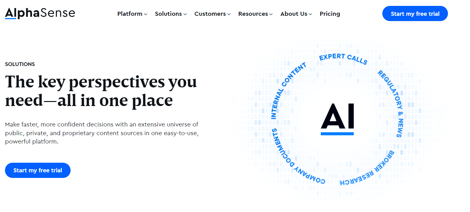 marknadsföringsautomation för finansiella tjänster, AlphaSense