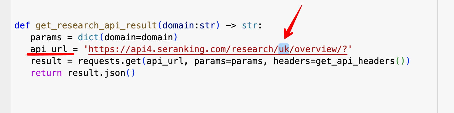 api_url-parameter in een code