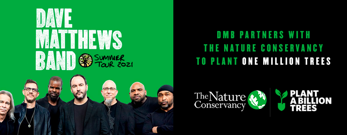CO10-Fußabdrücke der Branche_Dave Matthews Band-Plakat zur Förderung von Baumpflanzungen_visuell XNUMX