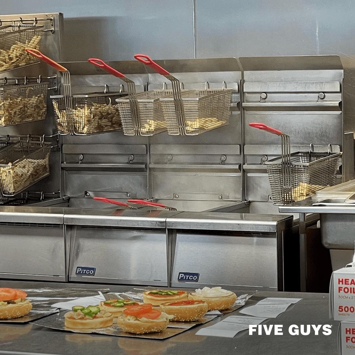 burgers being made with the quality of the Five Guys brand