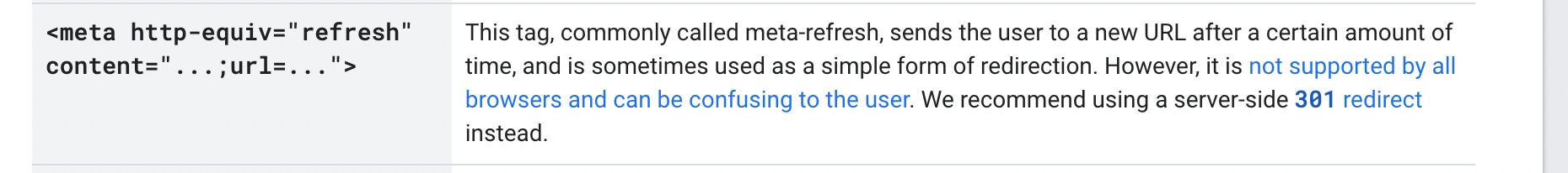 Meta Refresh Redirect-tagg