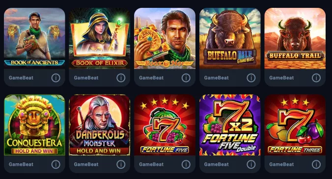 Selección de juegos de casino Gamebeat en Thunderpick