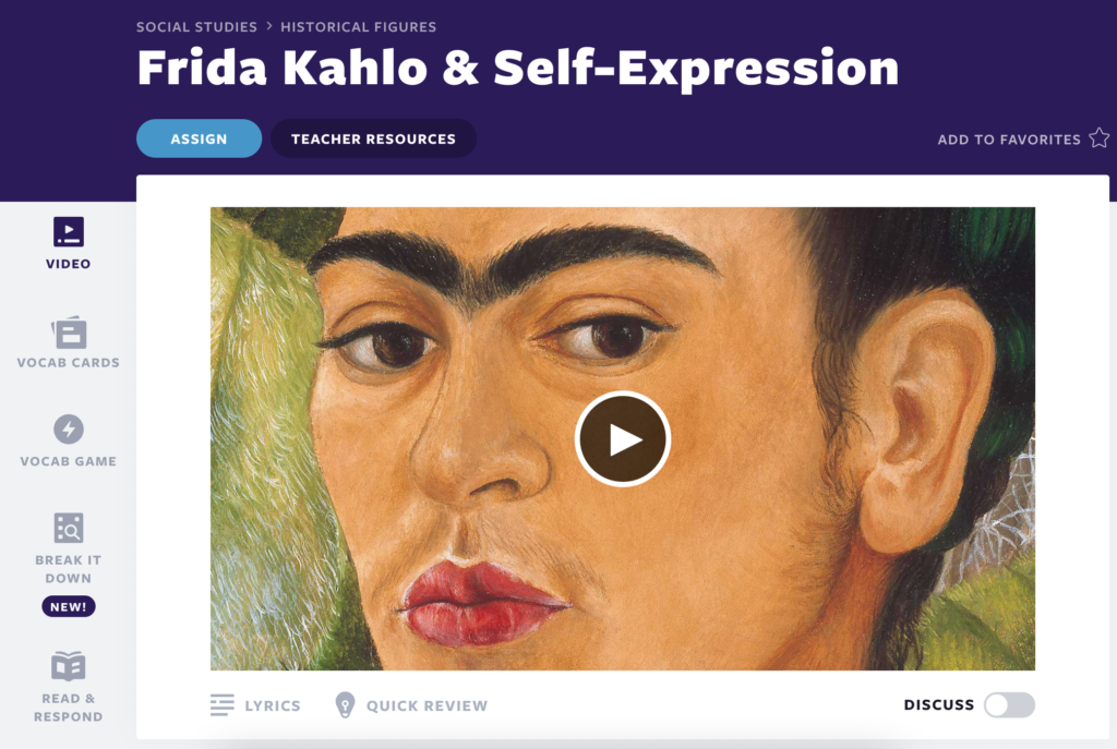 Frida Kahlo & zelfexpressie videoles voor Women's History Month