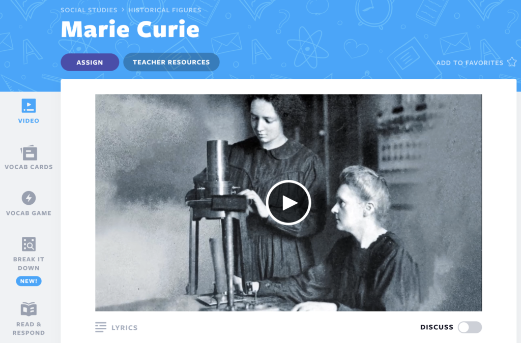 Marie Curie Nearpod Orijinal video