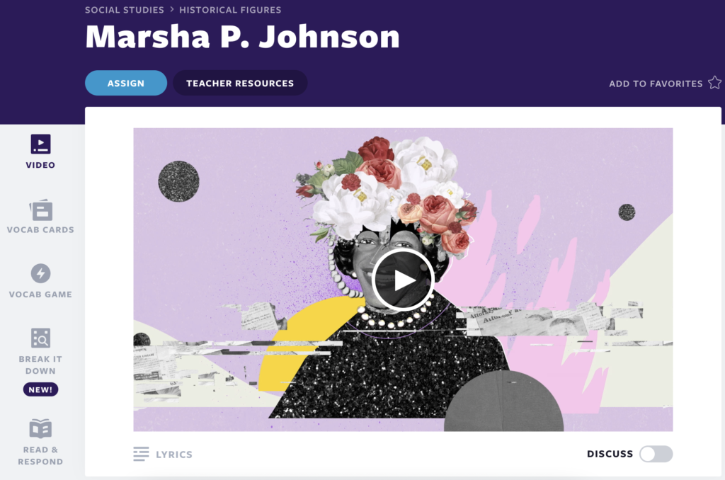 Lección en video de Marsha P. Johnson
