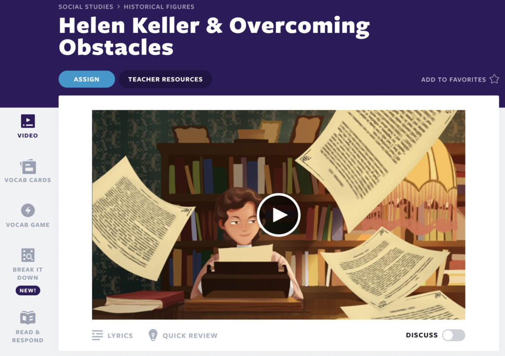 Helen Keller & Overcoming Obstacles ビデオレッスン