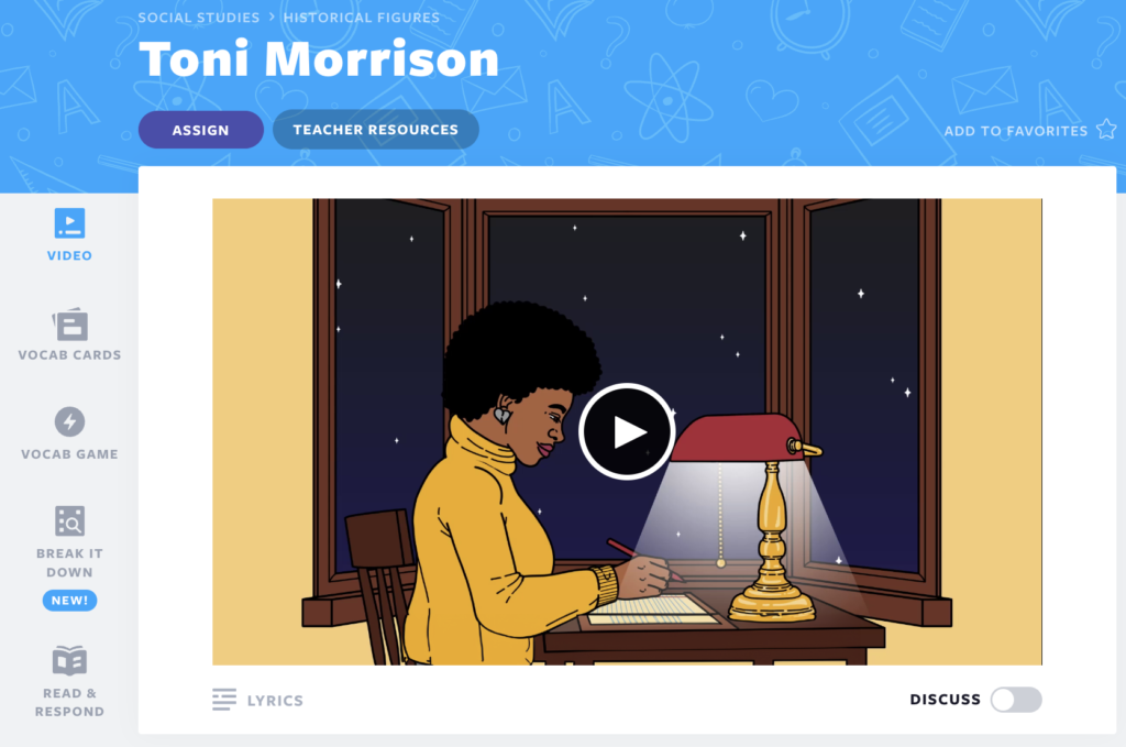 Toni Morrison Nearpod Original video